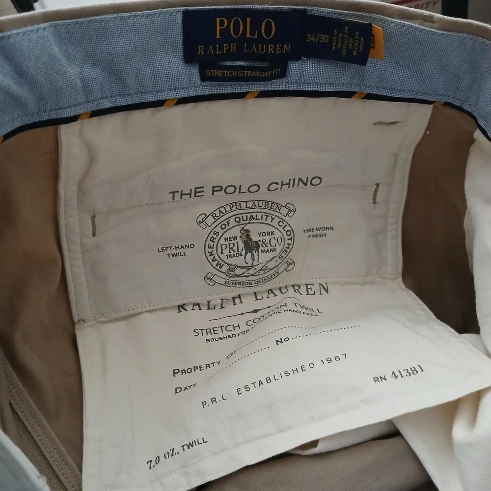 Polo Ralph Lauren Stretch Chino Pants Mens 34x30 (36